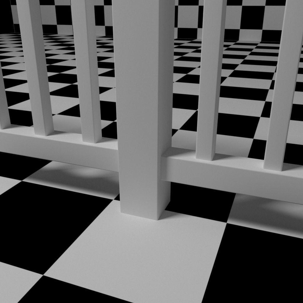 Exterior Railing - White Vinyl - Style 2 3D model_5