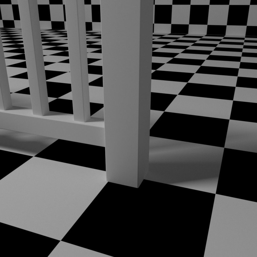 Exterior Railing - White Vinyl - Style 2 3D model_7