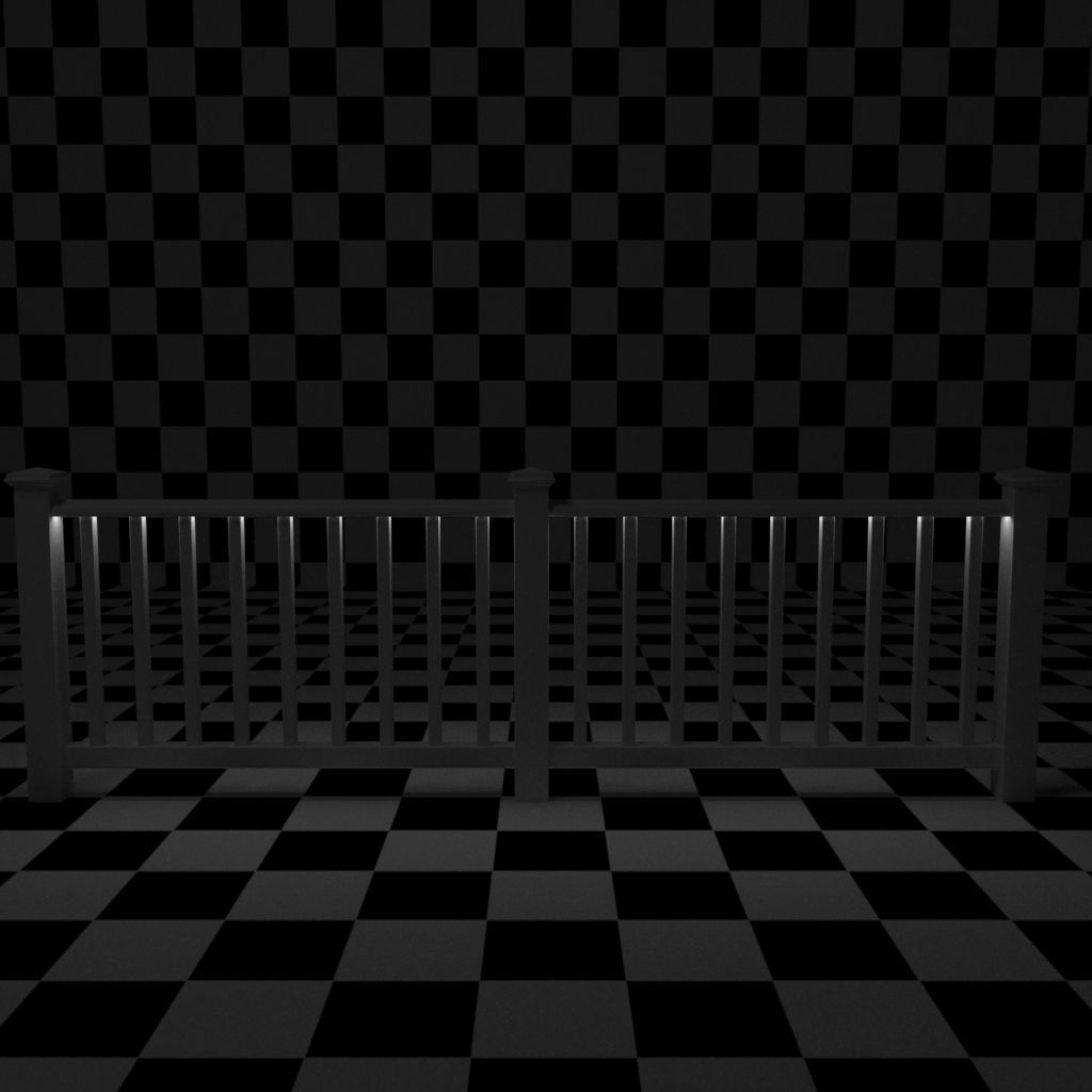 Exterior Railing - White Vinyl - Style 2 3D model_18