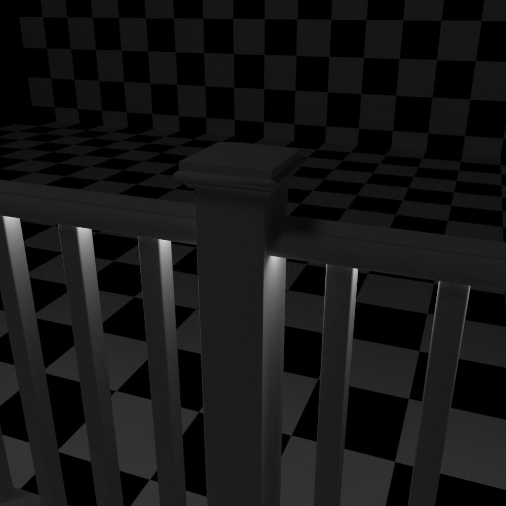 Exterior Railing - White Vinyl - Style 2 3D model_14