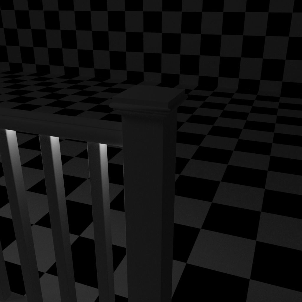 Exterior Railing - White Vinyl - Style 2 3D model_16