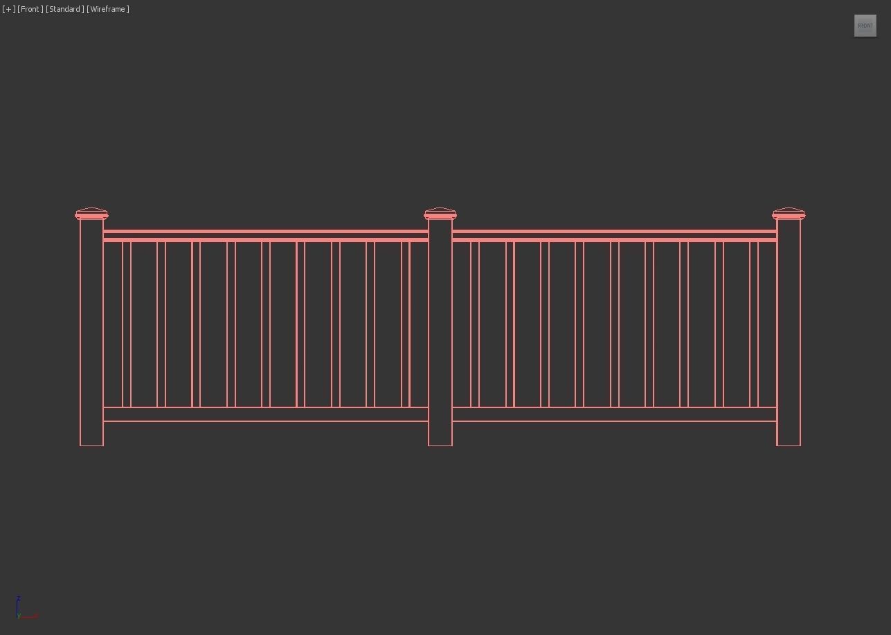 Exterior Railing - White Vinyl - Style 2 3D model_20