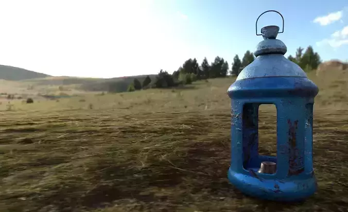 Candil bottle in middle of field