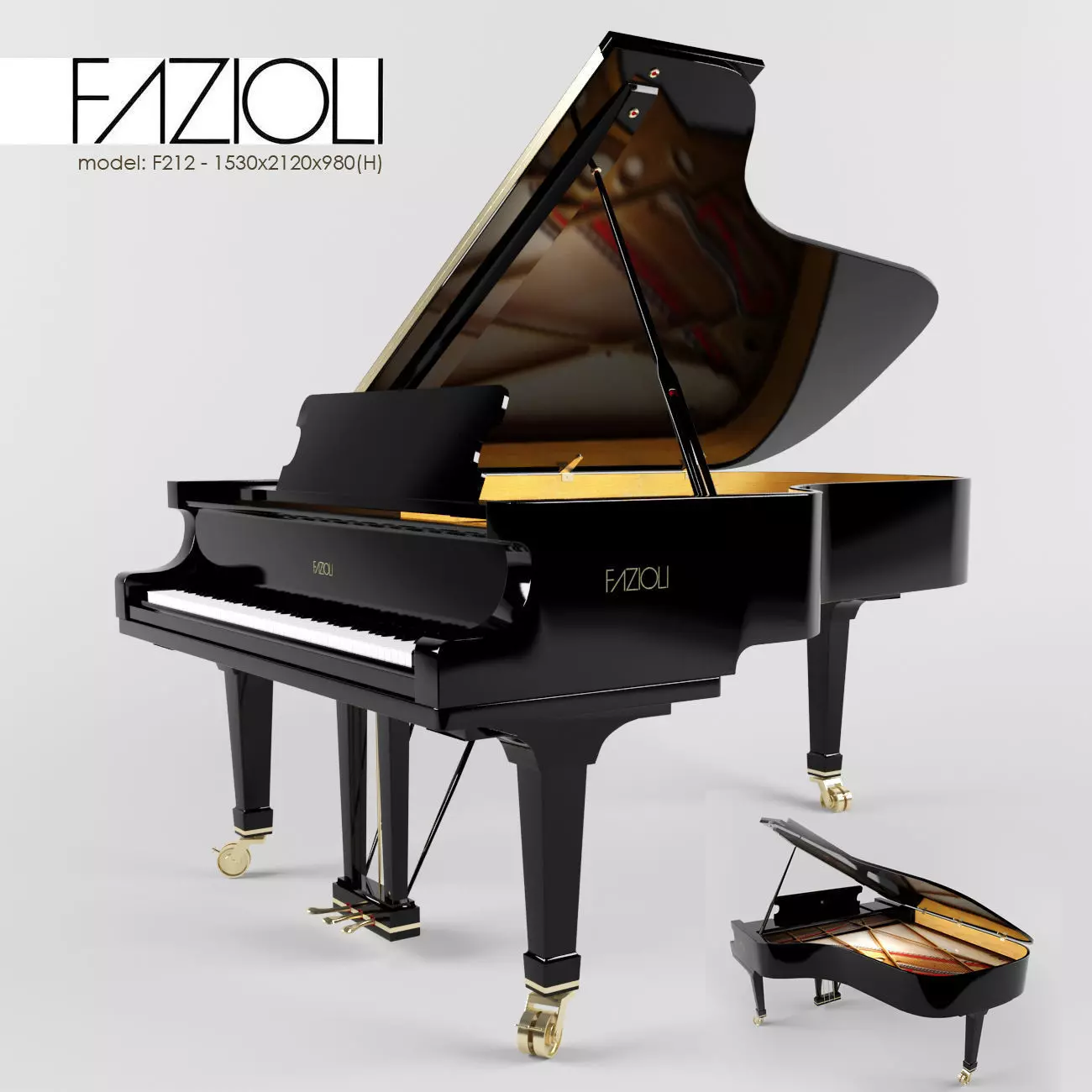 PIANO - FAZIOLI F212 3D model_0
