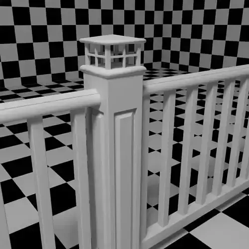 Exterior Railing - White Vinyl - Style 6