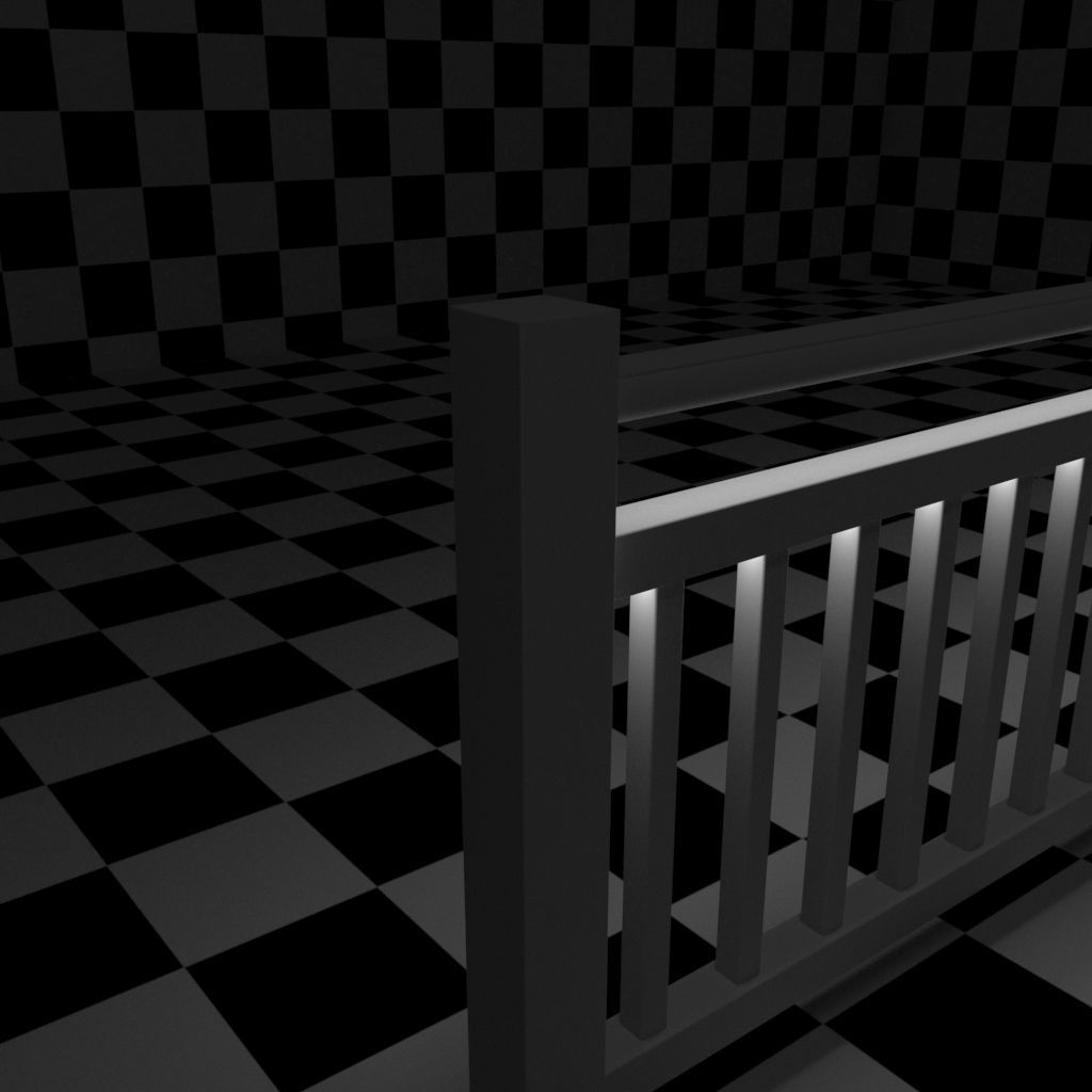 Exterior Railing - White Vinyl - Style 7 3D model_12