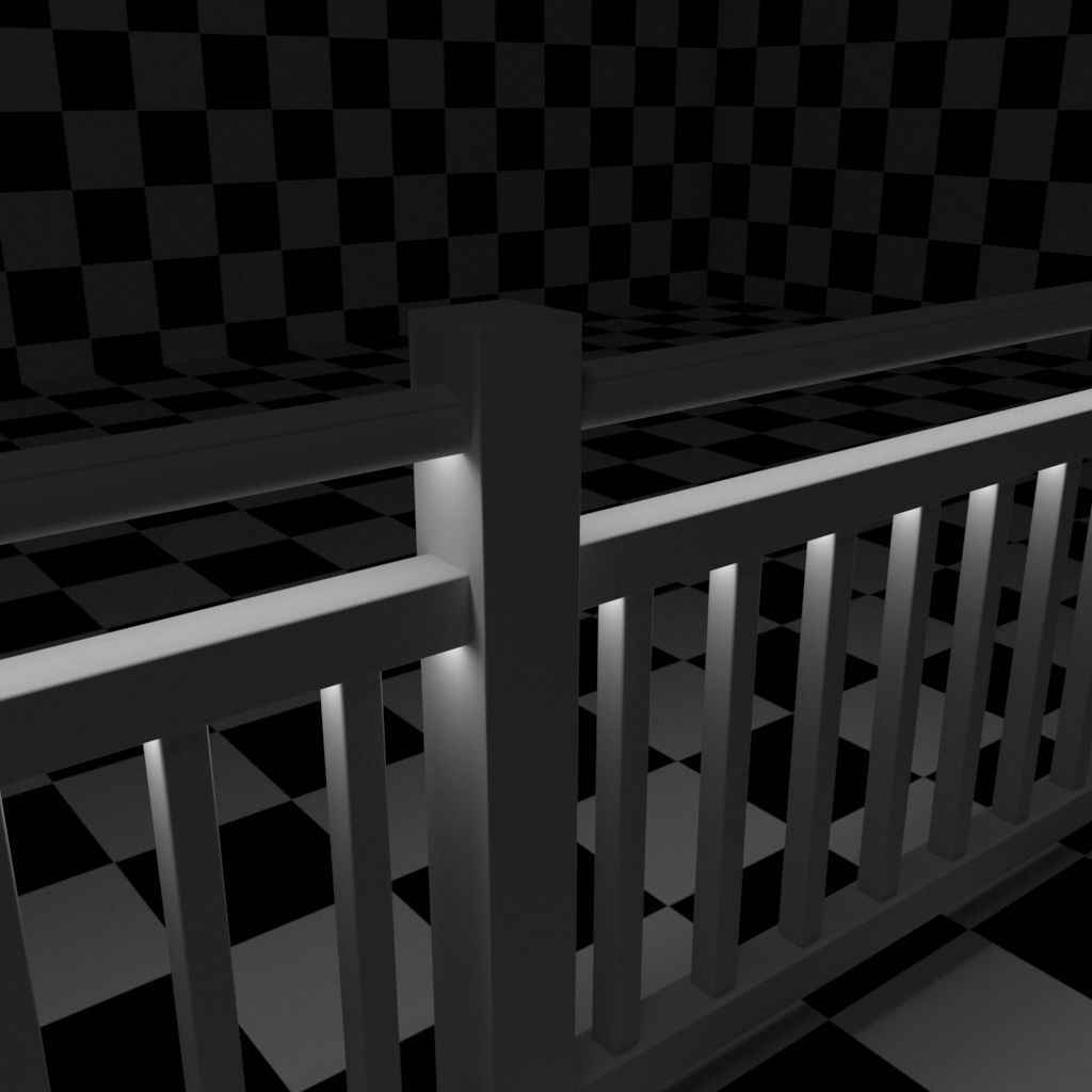 Exterior Railing - White Vinyl - Style 7 3D model_10