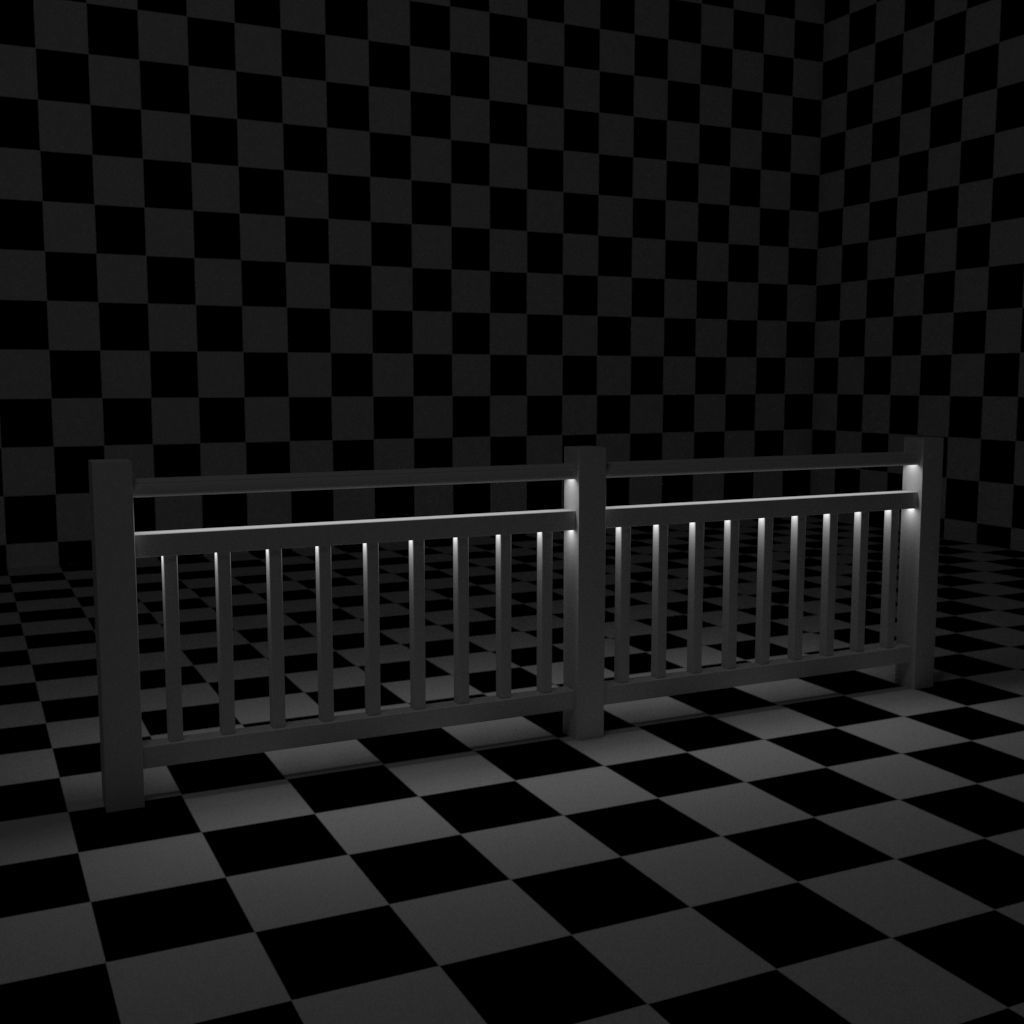 Exterior Railing - White Vinyl - Style 7 3D model_19