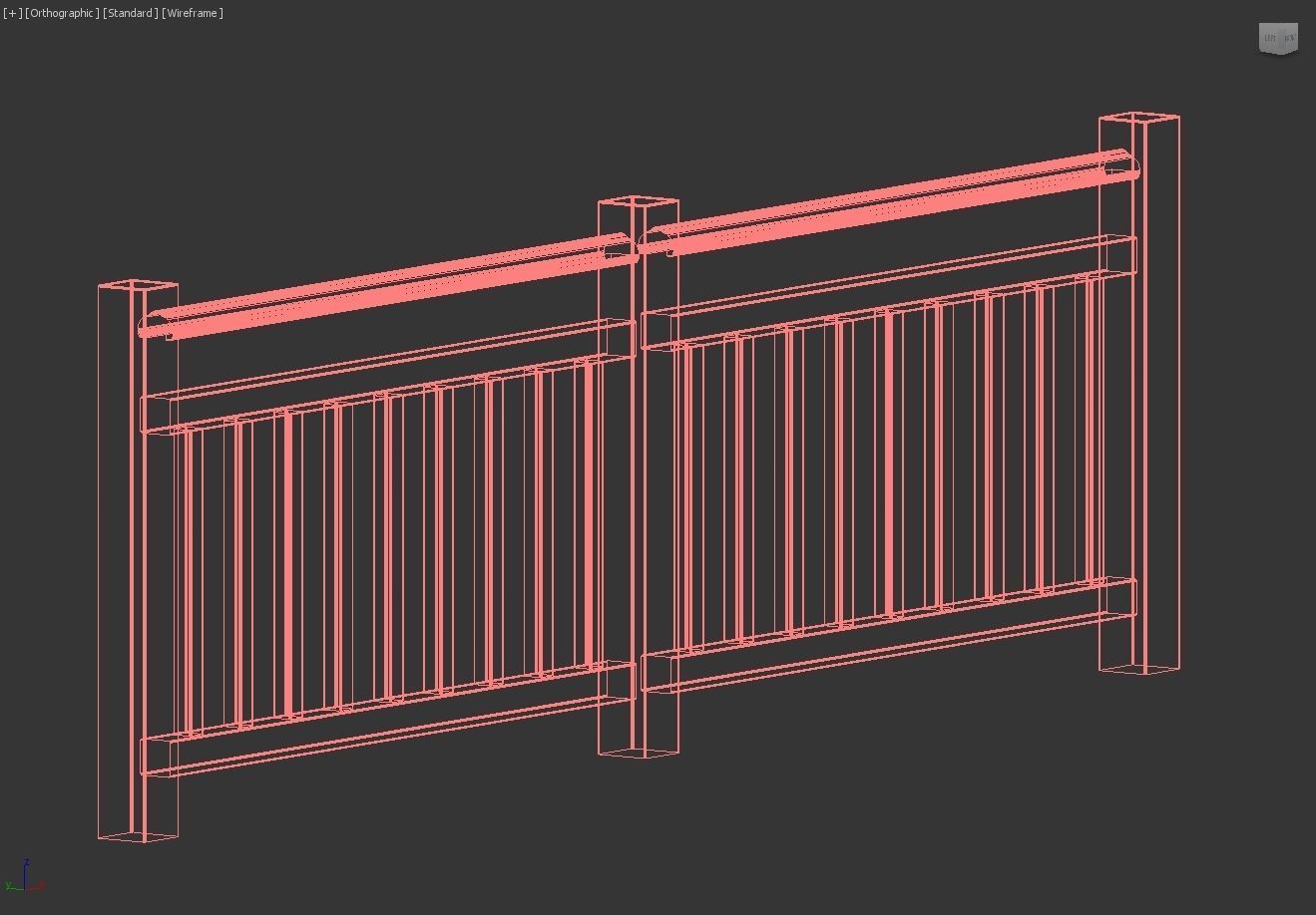Exterior Railing - White Vinyl - Style 7 3D model_22