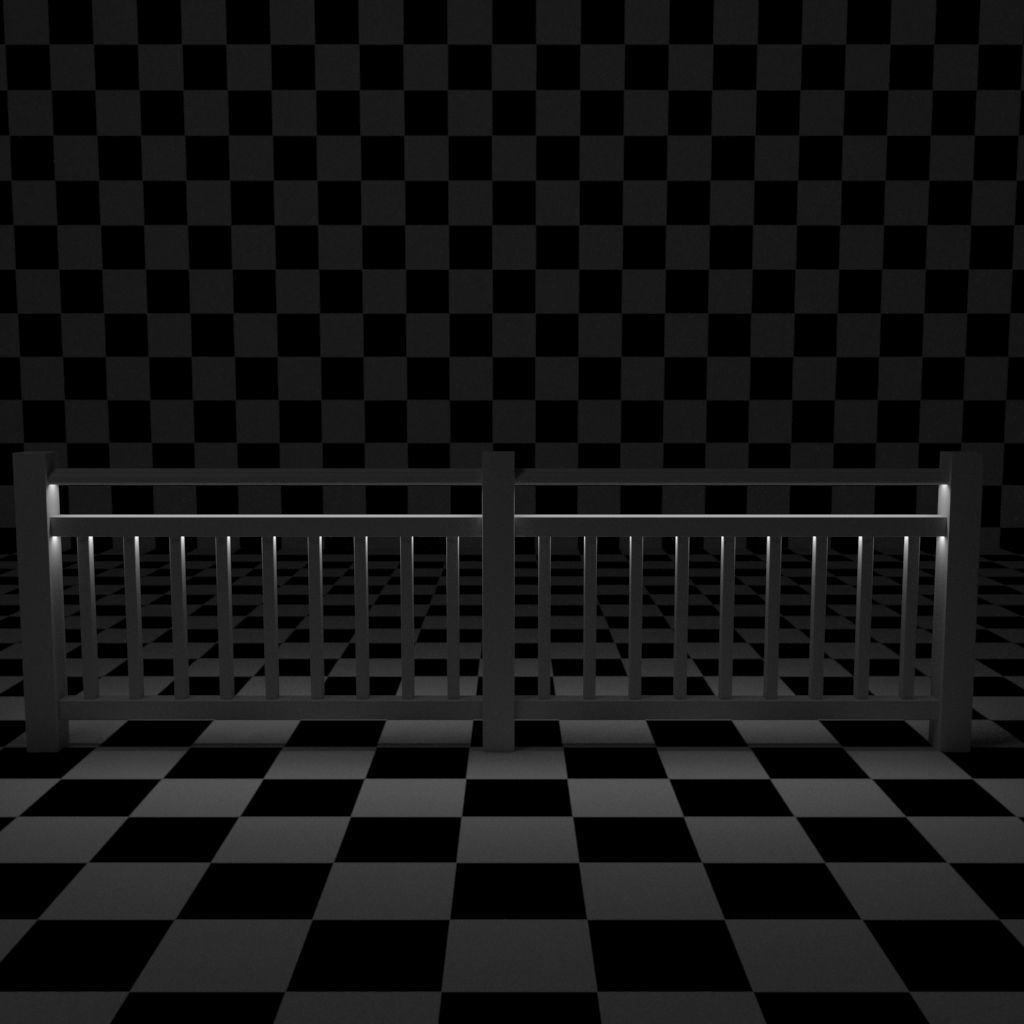 Exterior Railing - White Vinyl - Style 7 3D model_18