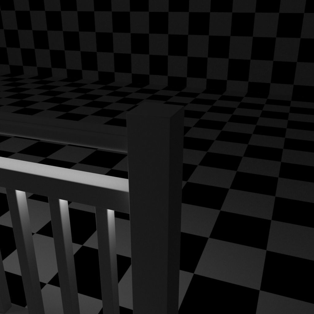 Exterior Railing - White Vinyl - Style 7 3D model_16