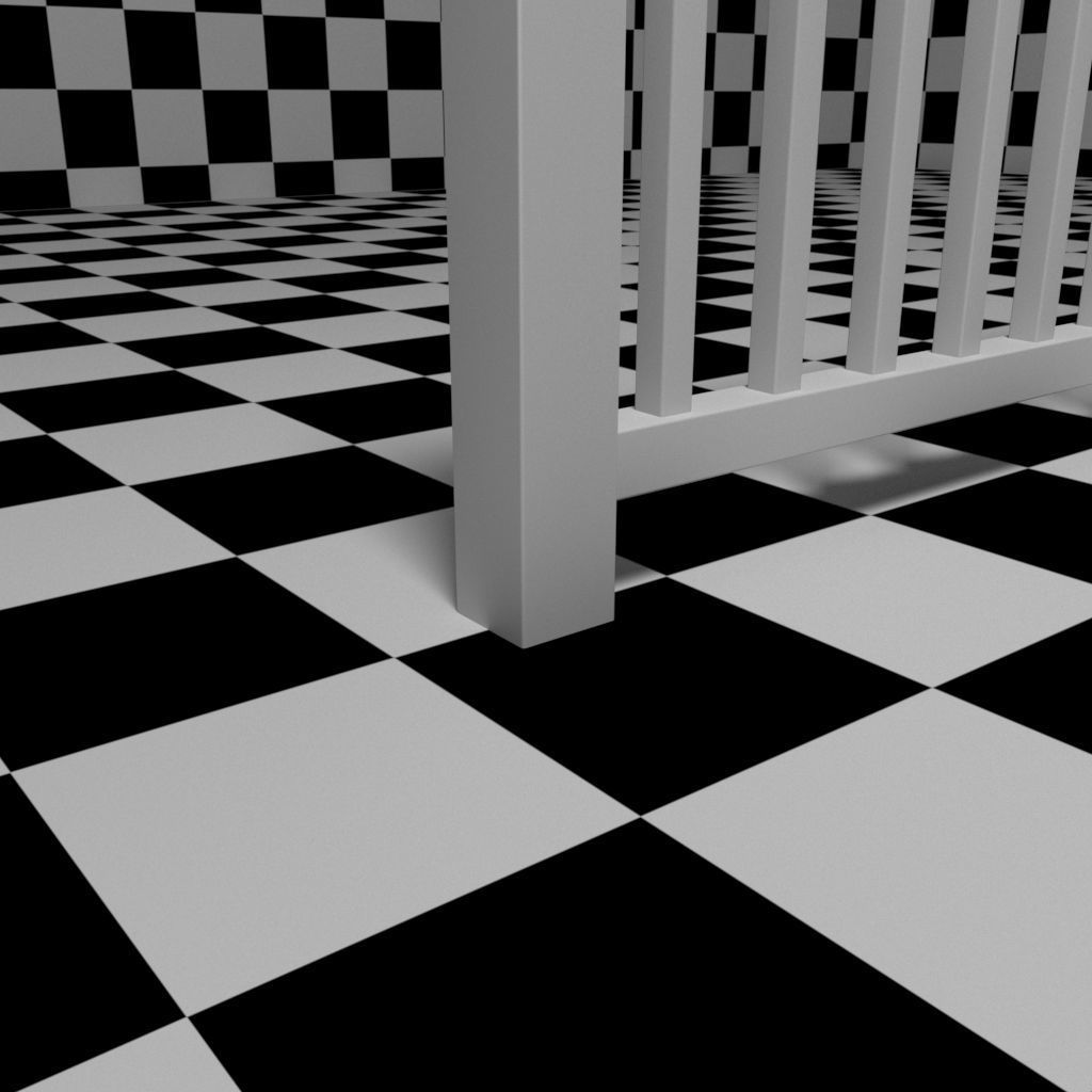 Exterior Railing - White Vinyl - Style 7 3D model_3