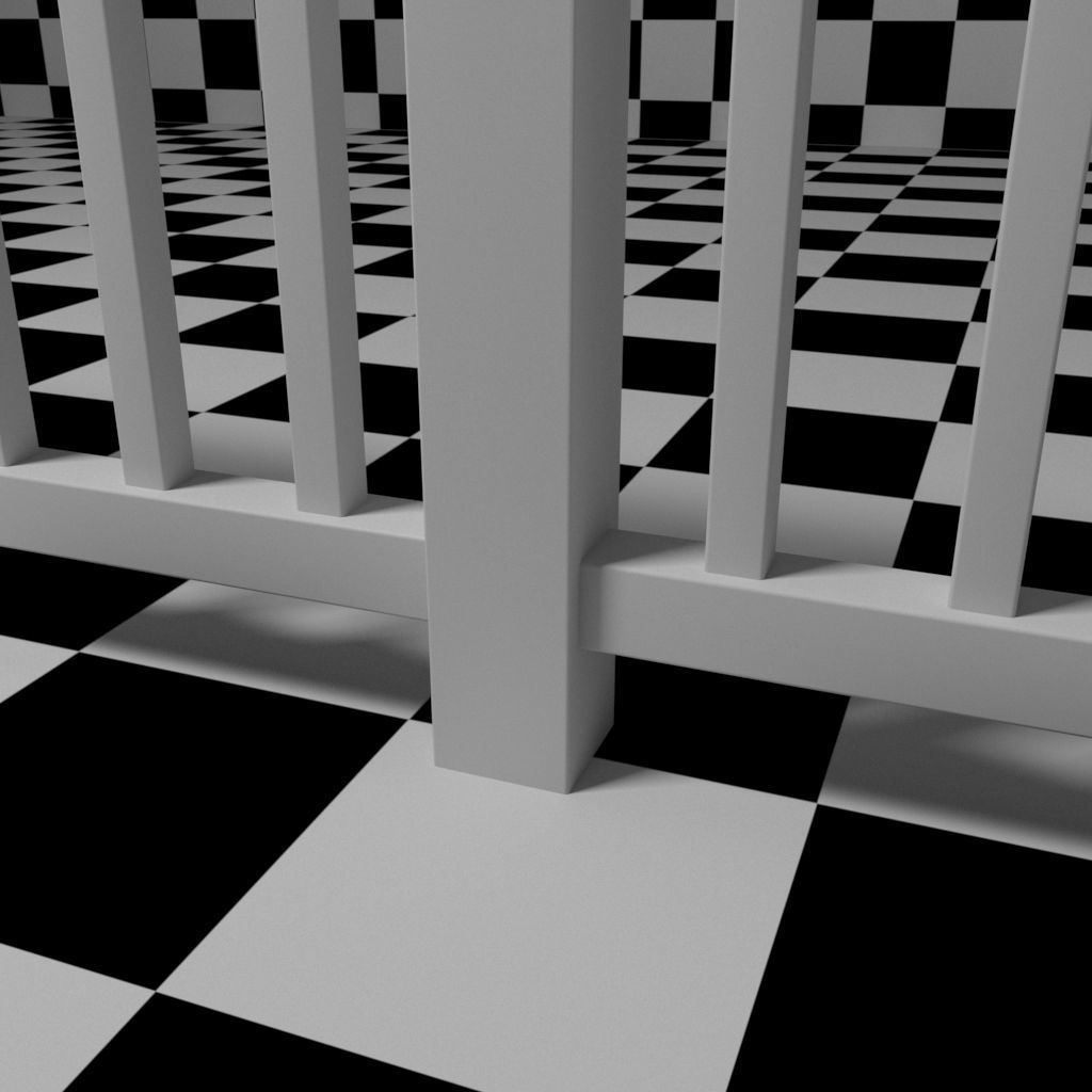 Exterior Railing - White Vinyl - Style 7 3D model_5