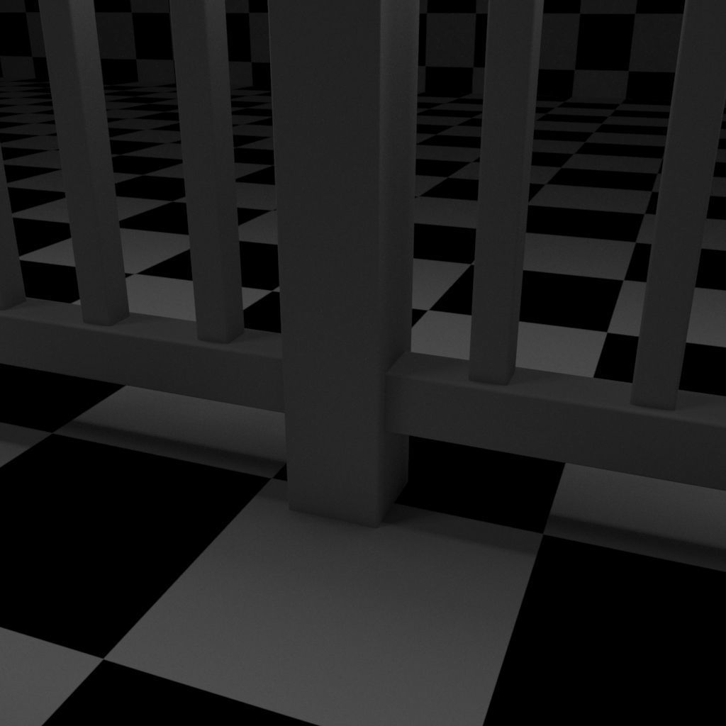 Exterior Railing - White Vinyl - Style 7 3D model_15