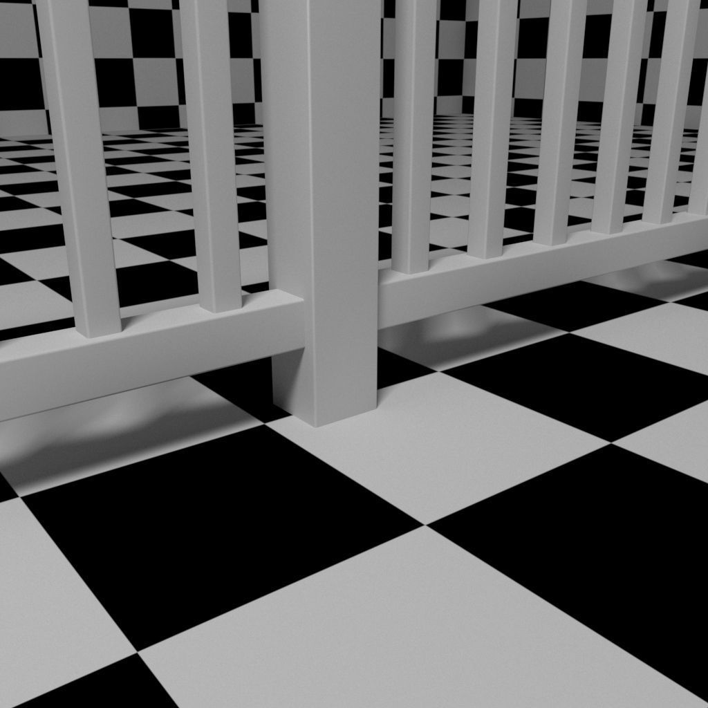 Exterior Railing - White Vinyl - Style 7 3D model_1