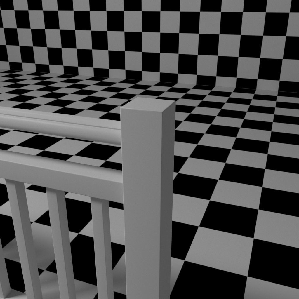 Exterior Railing - White Vinyl - Style 7 3D model_6