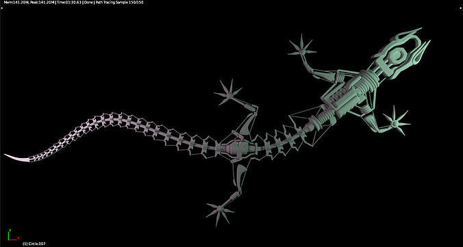 Technological lizard 3D print model