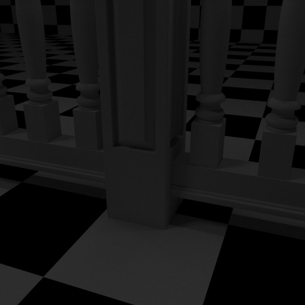 Exterior Railing - White Vinyl - Style 10 3D model_15