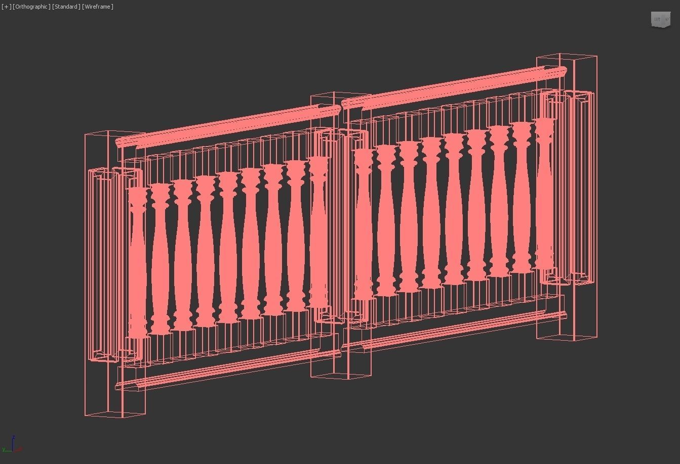 Exterior Railing - White Vinyl - Style 10 3D model_22