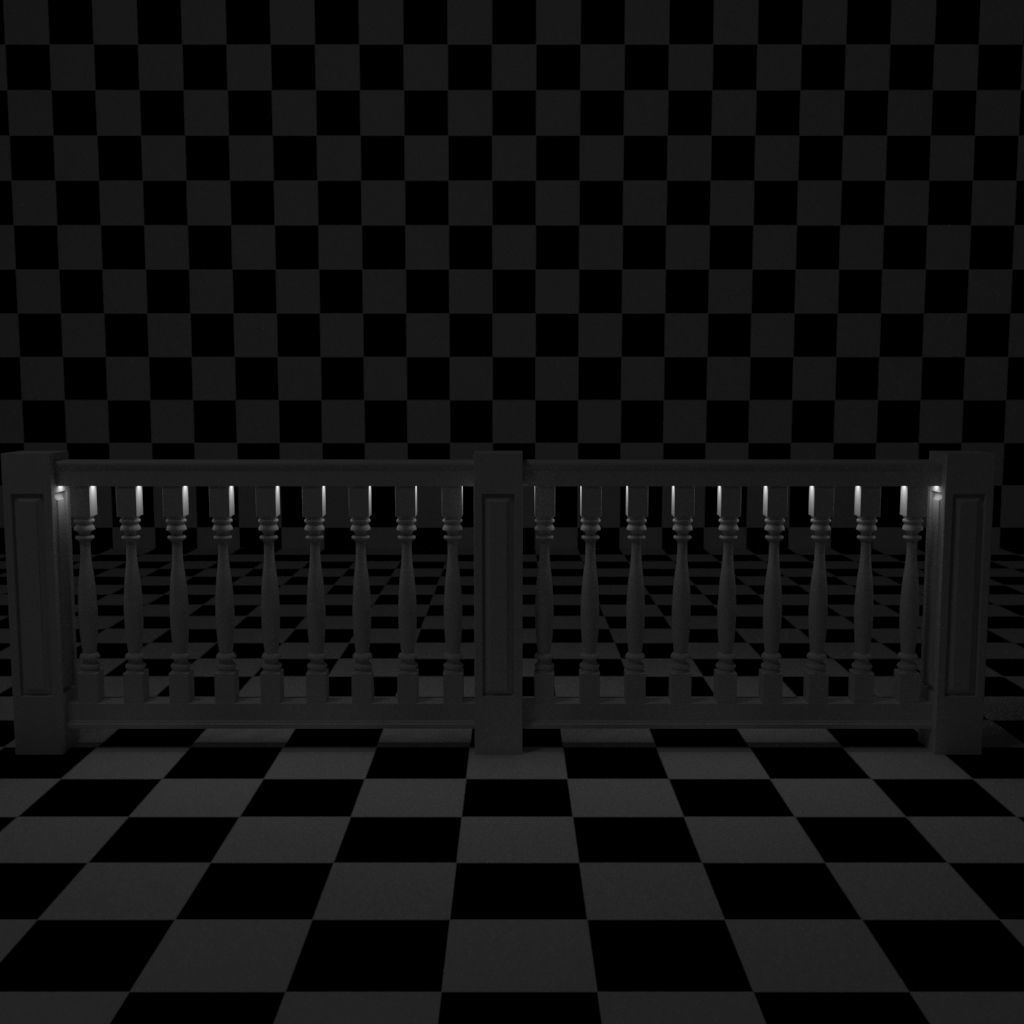 Exterior Railing - White Vinyl - Style 10 3D model_18