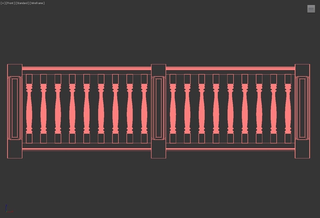 Exterior Railing - White Vinyl - Style 10 3D model_20