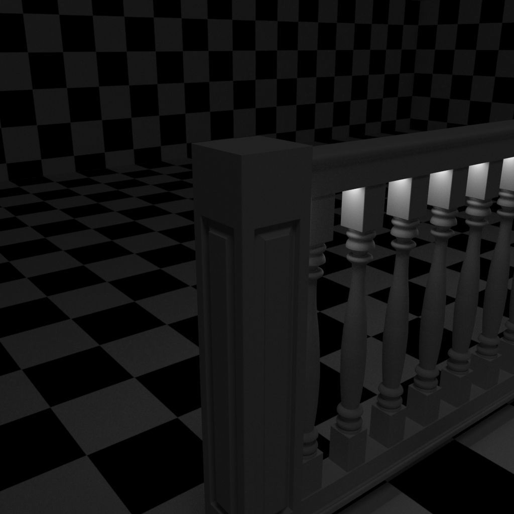 Exterior Railing - White Vinyl - Style 10 3D model_12