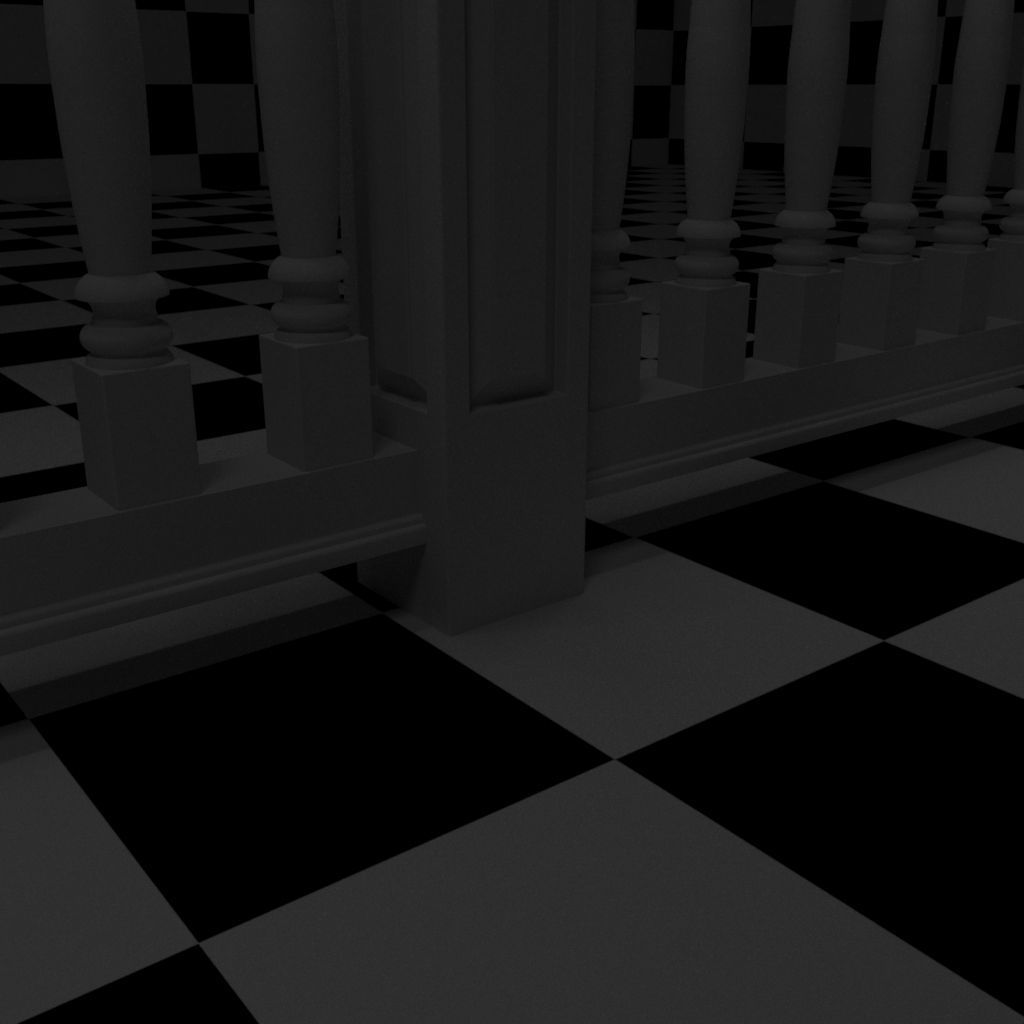 Exterior Railing - White Vinyl - Style 10 3D model_11