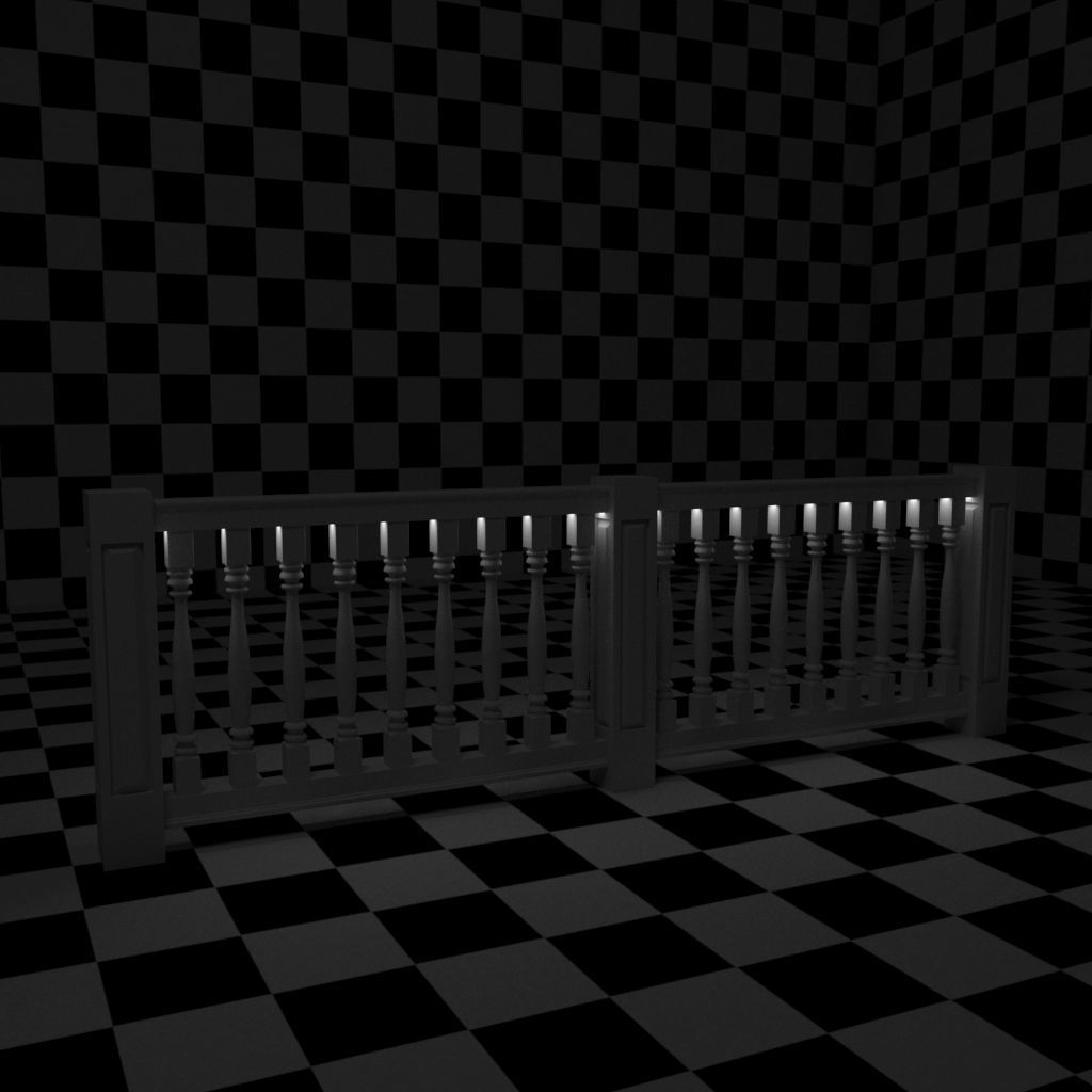 Exterior Railing - White Vinyl - Style 10 3D model_19