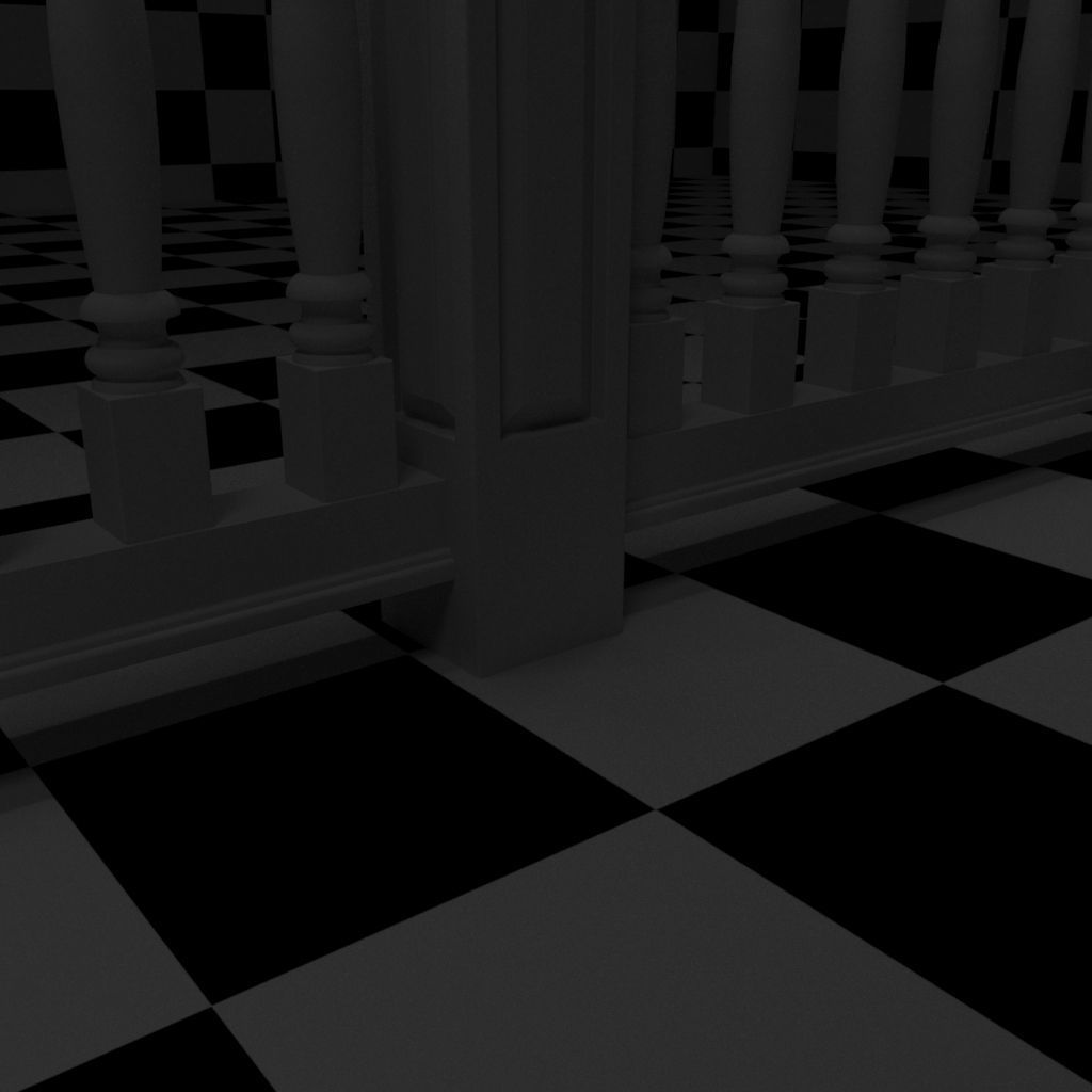 Exterior Railing - White Vinyl - Style 11 3D model_11