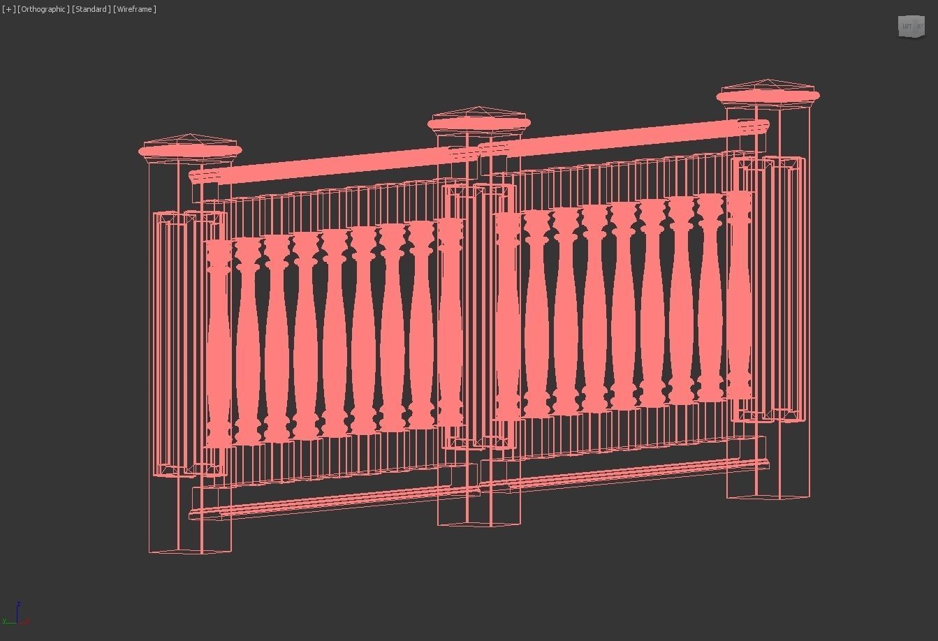 Exterior Railing - White Vinyl - Style 11 3D model_22