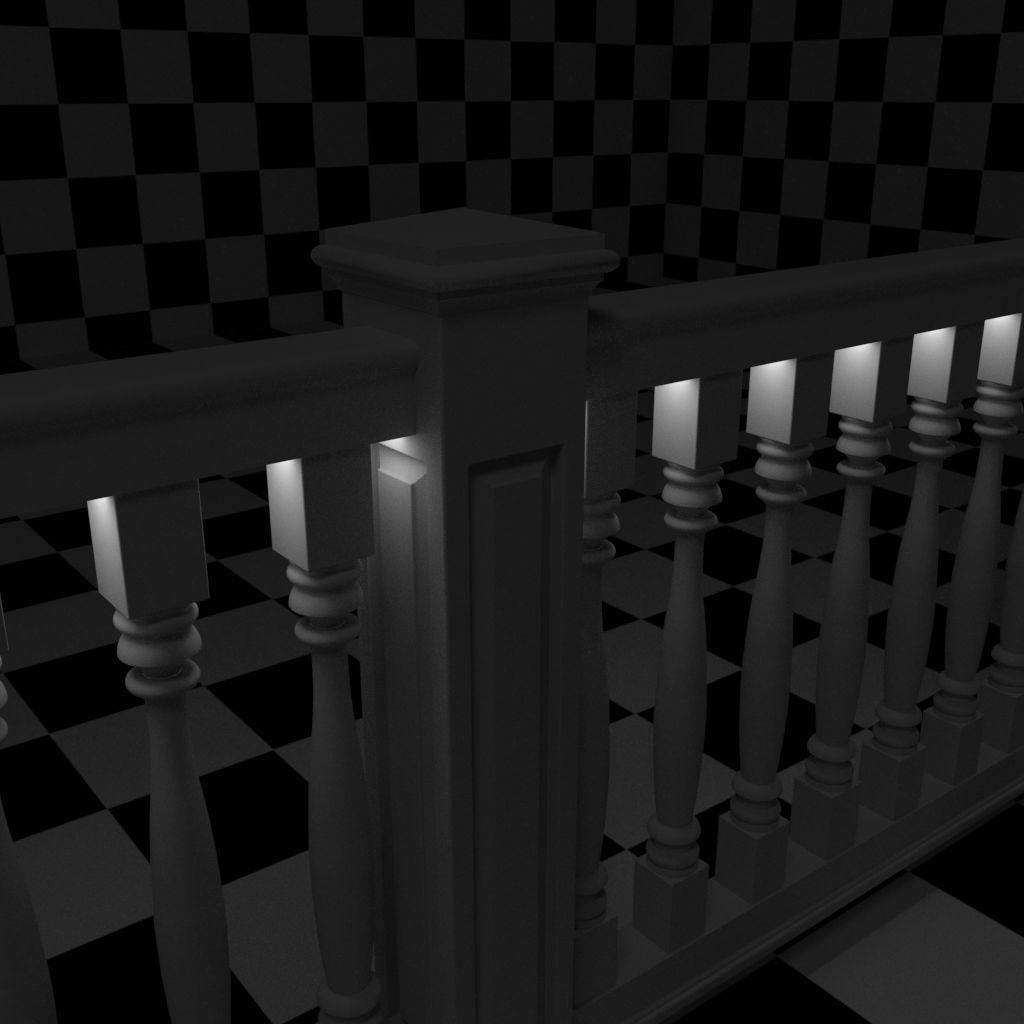 Exterior Railing - White Vinyl - Style 11 3D model_10