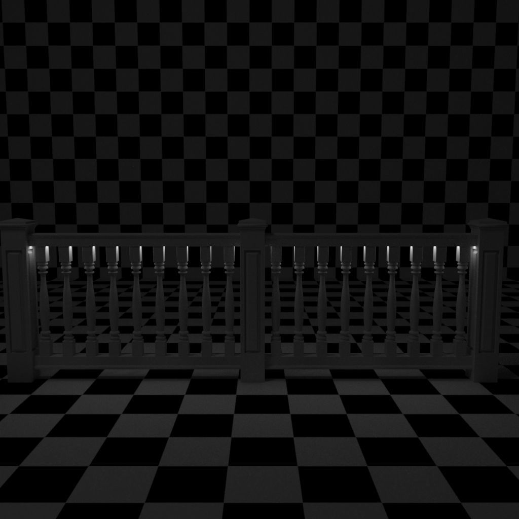 Exterior Railing - White Vinyl - Style 11 3D model_18