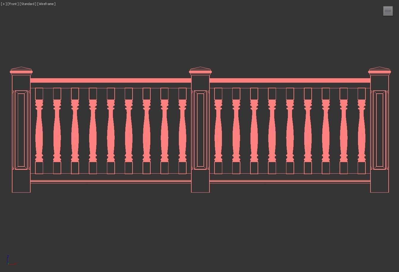 Exterior Railing - White Vinyl - Style 11 3D model_20