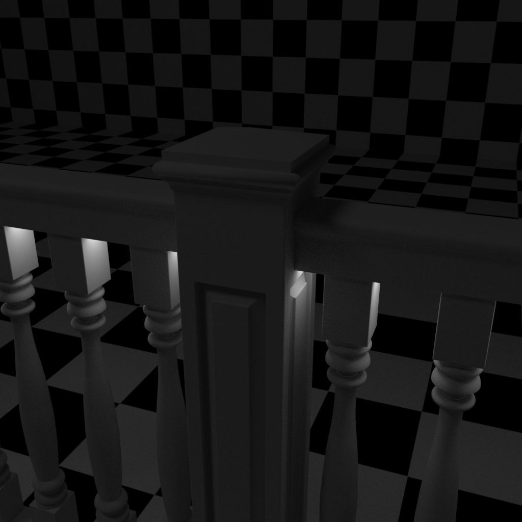 Exterior Railing - White Vinyl - Style 11 3D model_14