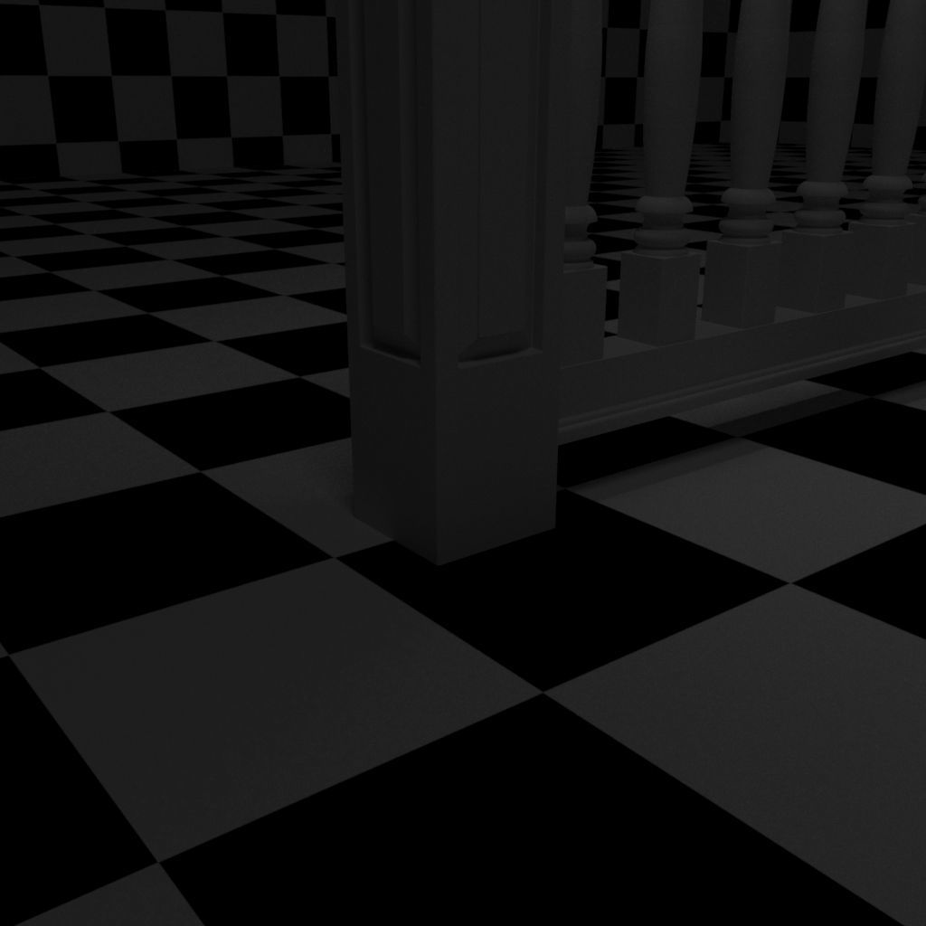 Exterior Railing - White Vinyl - Style 11 3D model_13