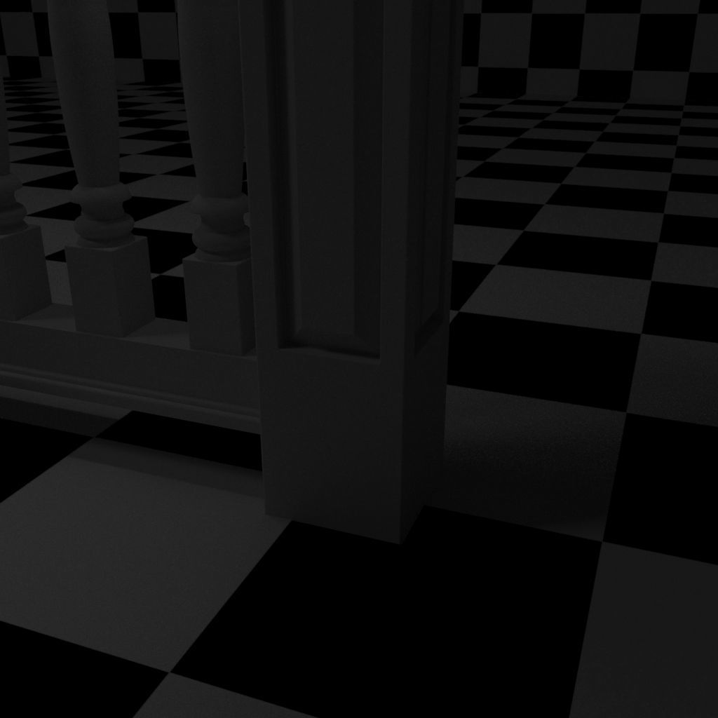 Exterior Railing - White Vinyl - Style 11 3D model_17