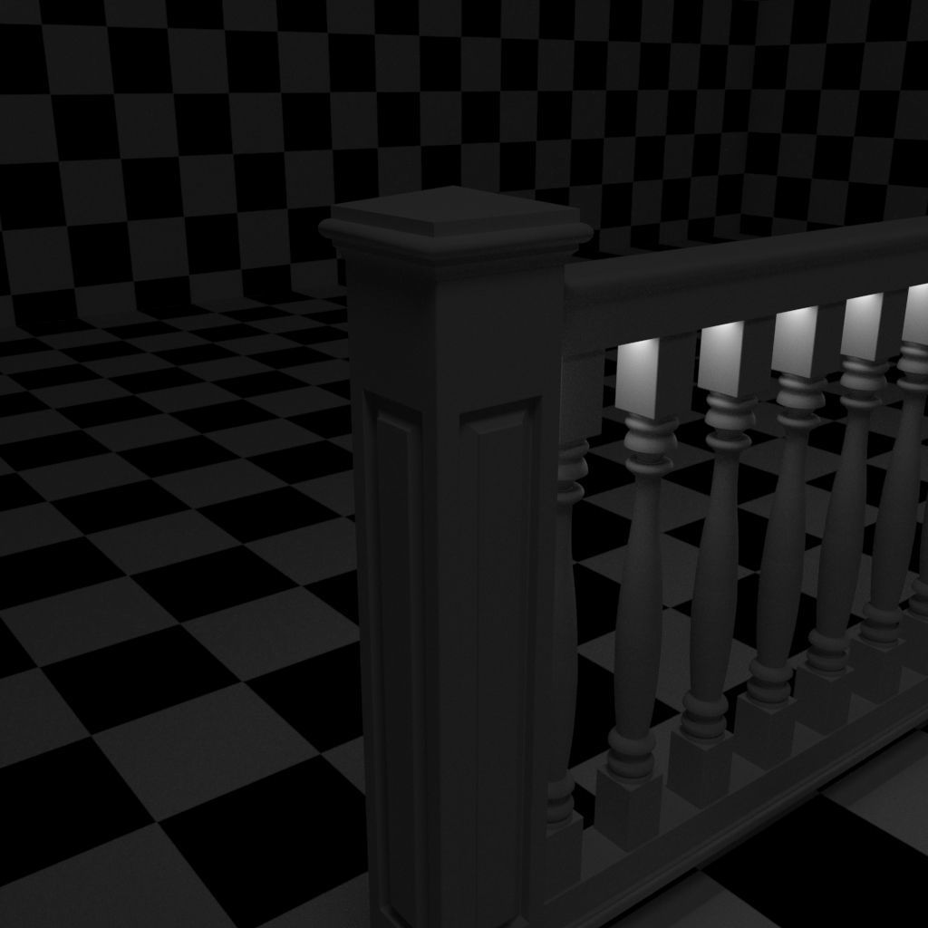 Exterior Railing - White Vinyl - Style 11 3D model_12