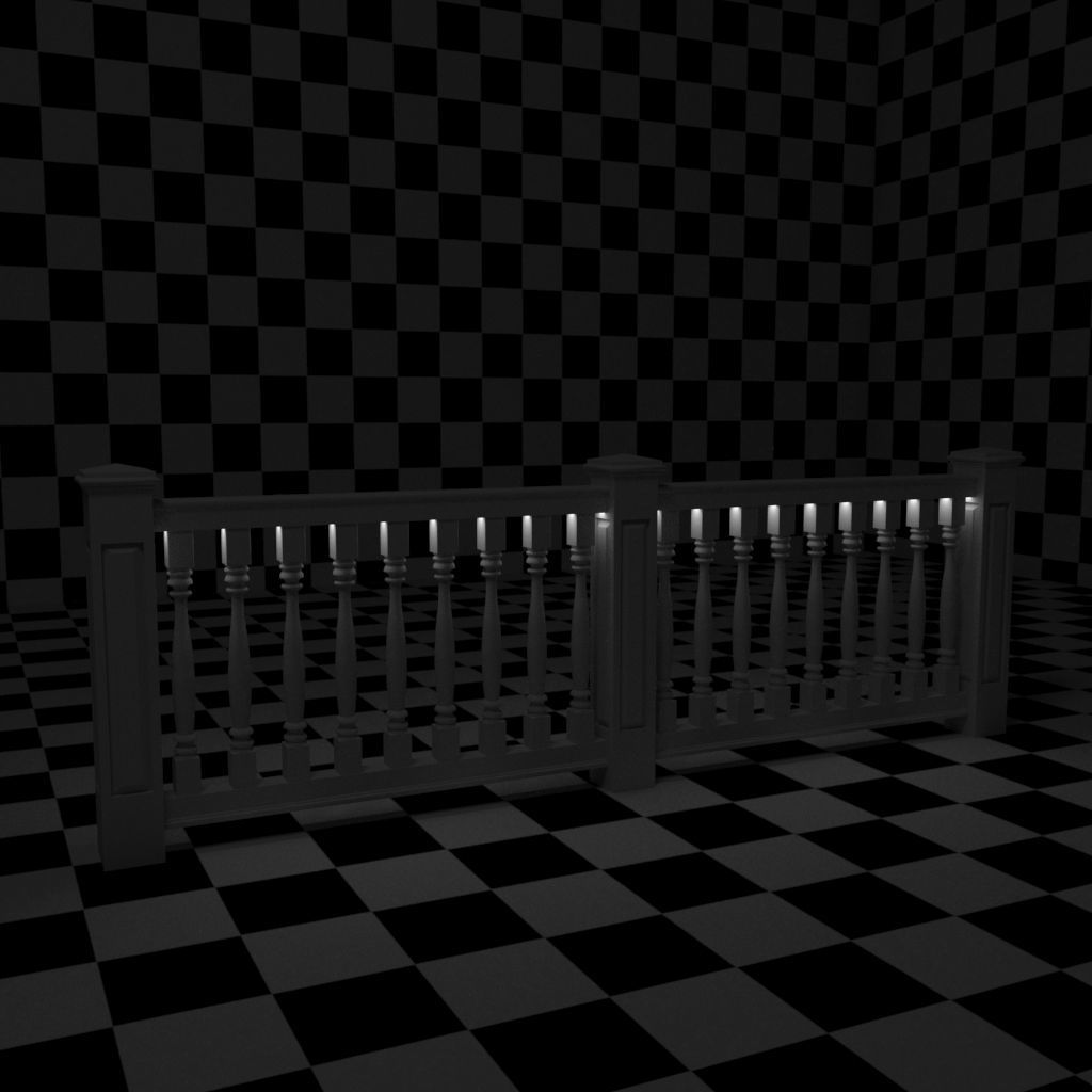 Exterior Railing - White Vinyl - Style 11 3D model_19