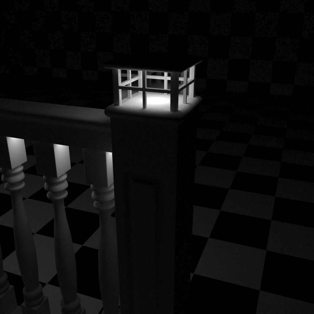 Exterior Railing - White Vinyl - Style 12 3D model_16