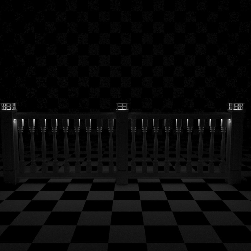 Exterior Railing - White Vinyl - Style 12 3D model_18