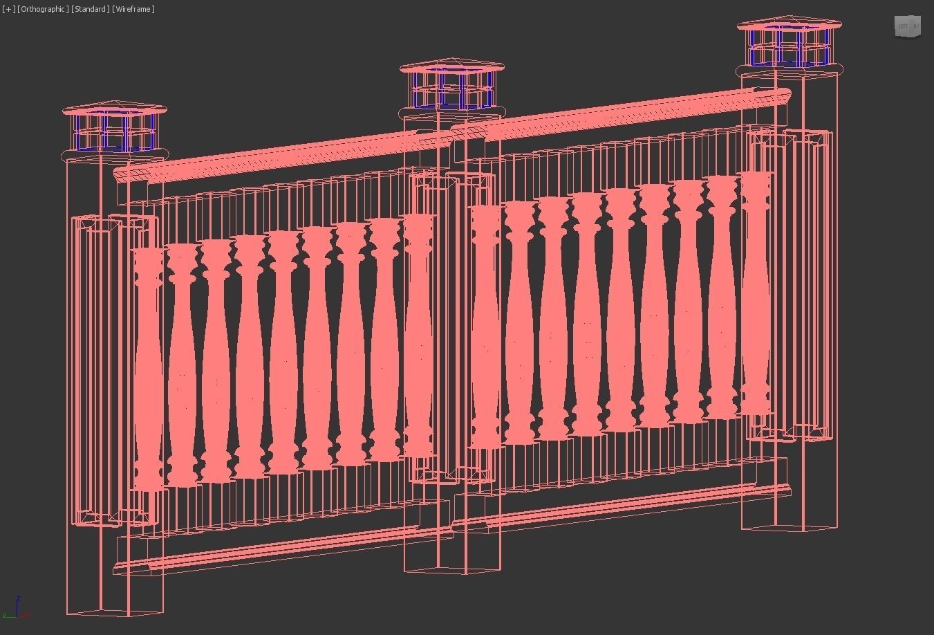 Exterior Railing - White Vinyl - Style 12 3D model_22