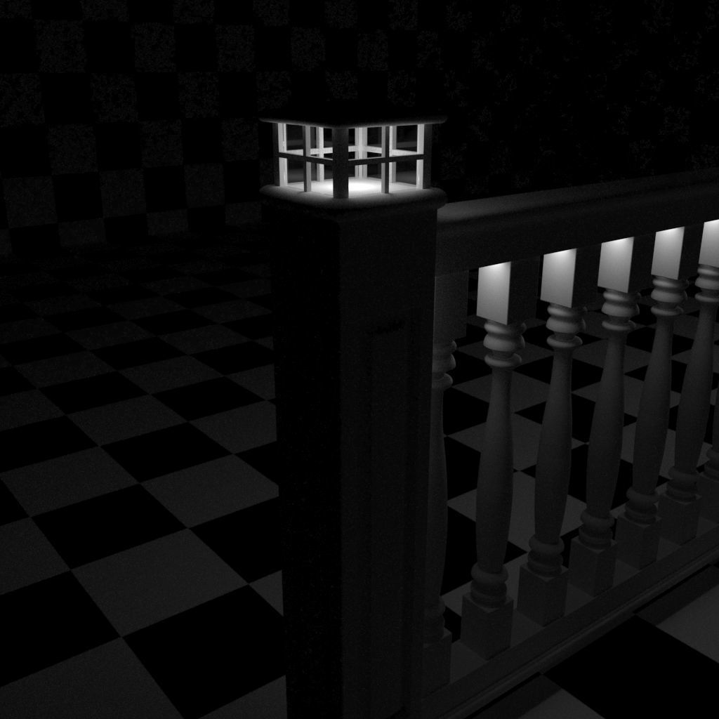 Exterior Railing - White Vinyl - Style 12 3D model_11