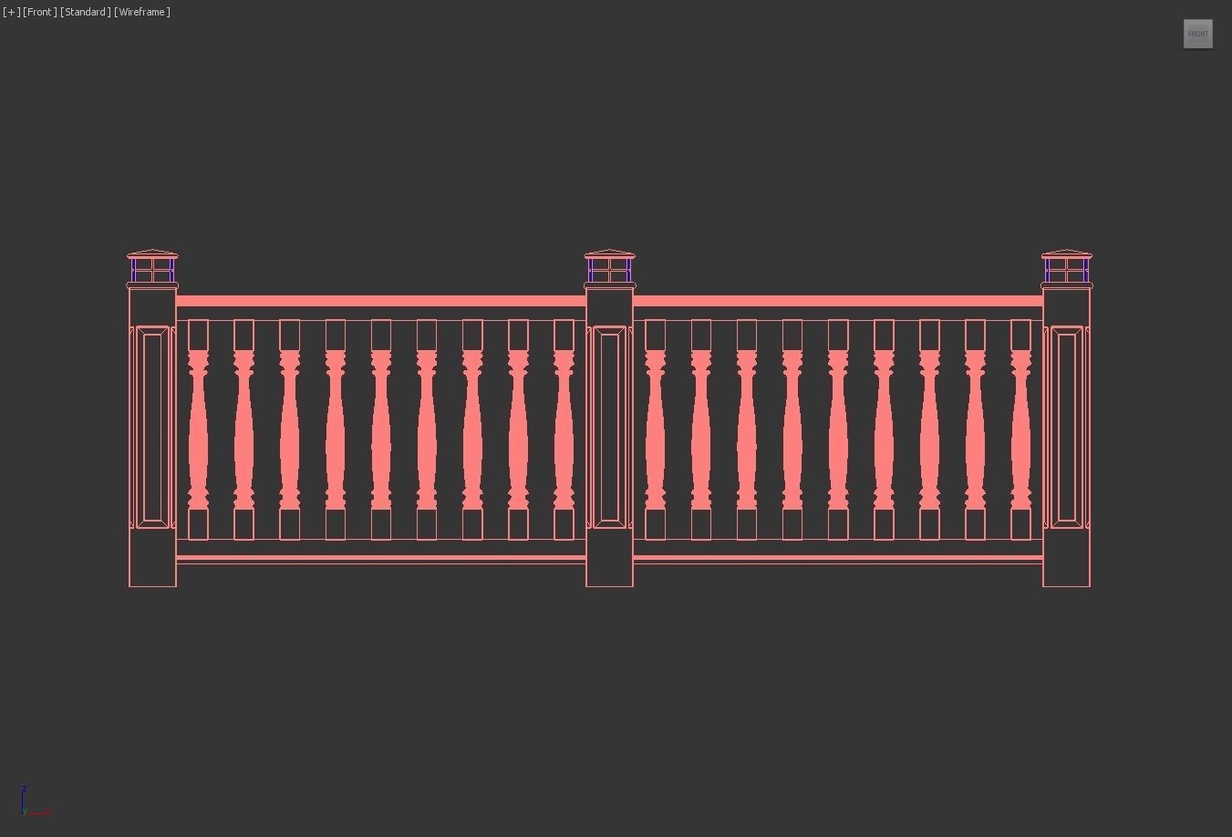 Exterior Railing - White Vinyl - Style 12 3D model_21
