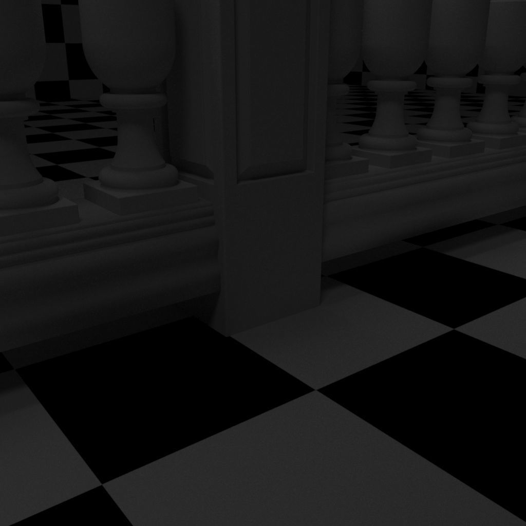 Exterior Railing - White Vinyl - Style 14 3D model_11