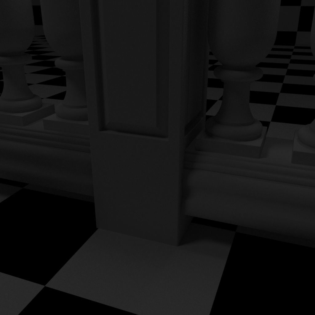 Exterior Railing - White Vinyl - Style 14 3D model_15