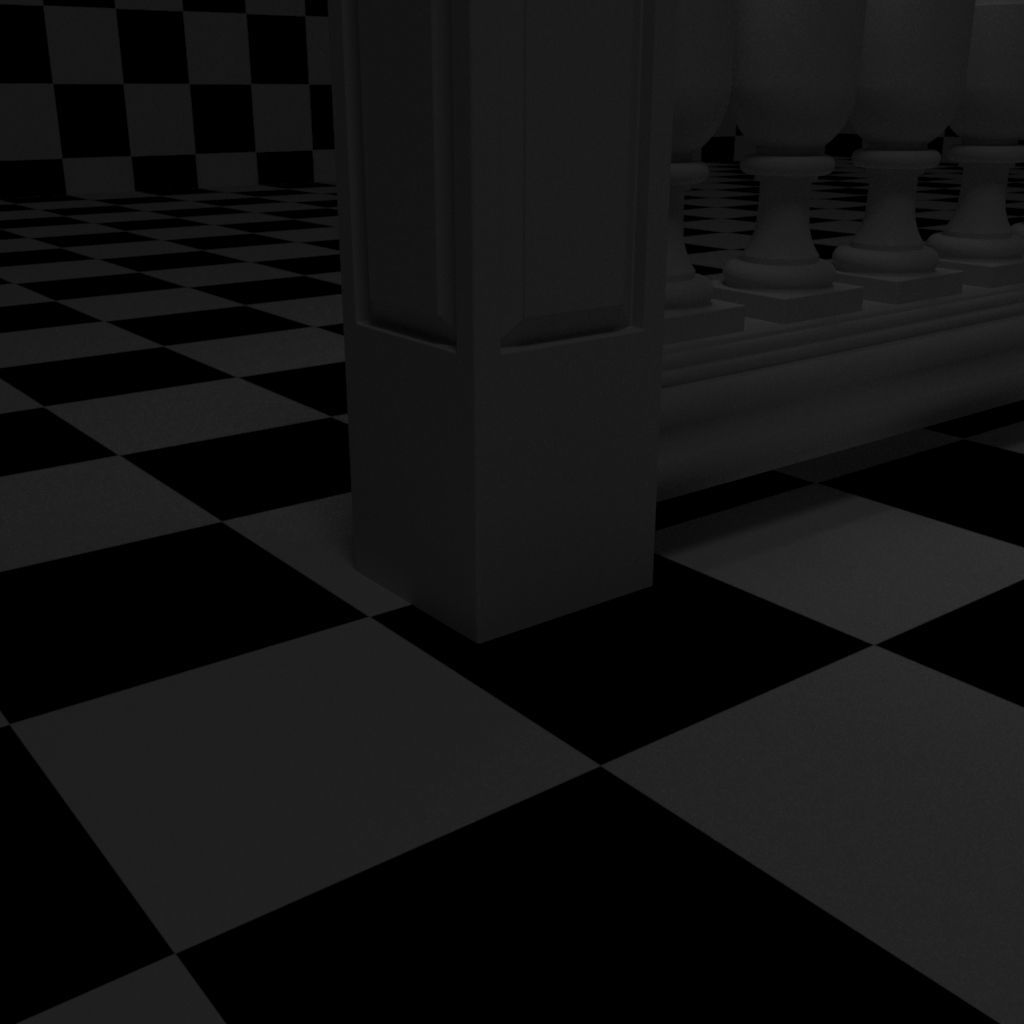 Exterior Railing - White Vinyl - Style 14 3D model_13