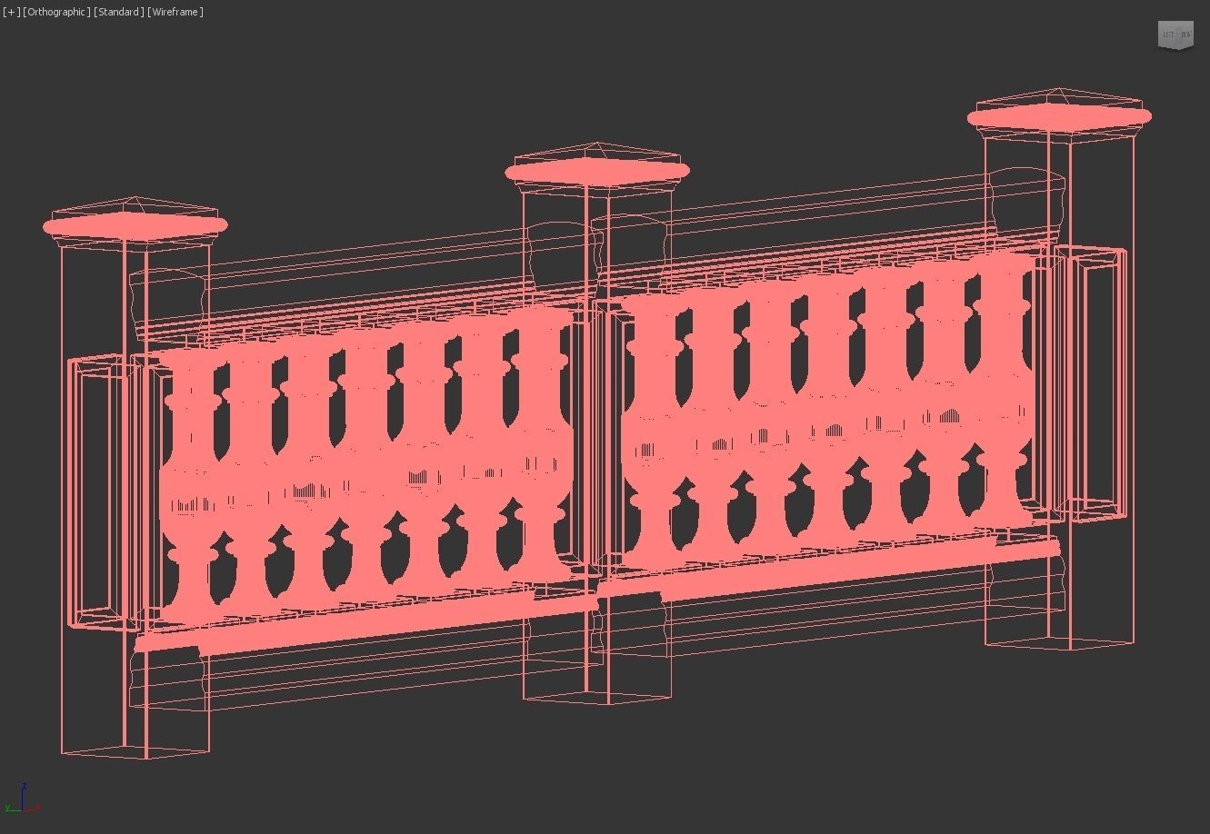 Exterior Railing - White Vinyl - Style 14 3D model_22