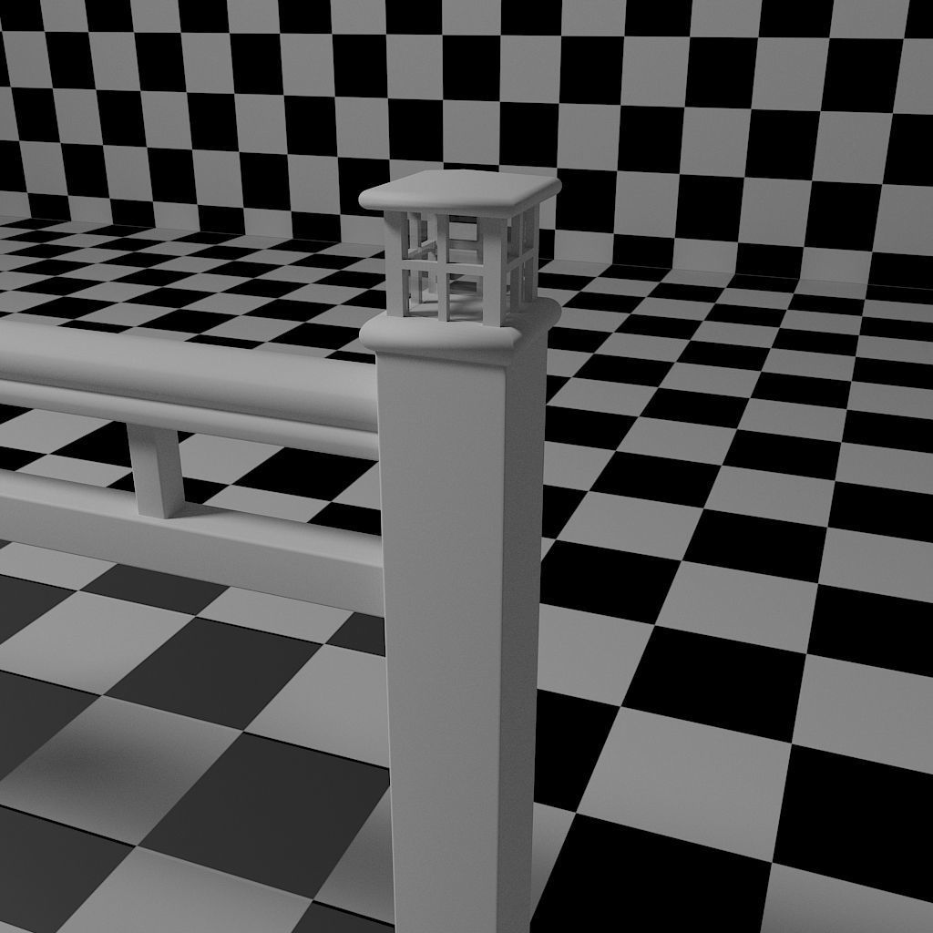 Glass Railing - Style 3 3D model_6