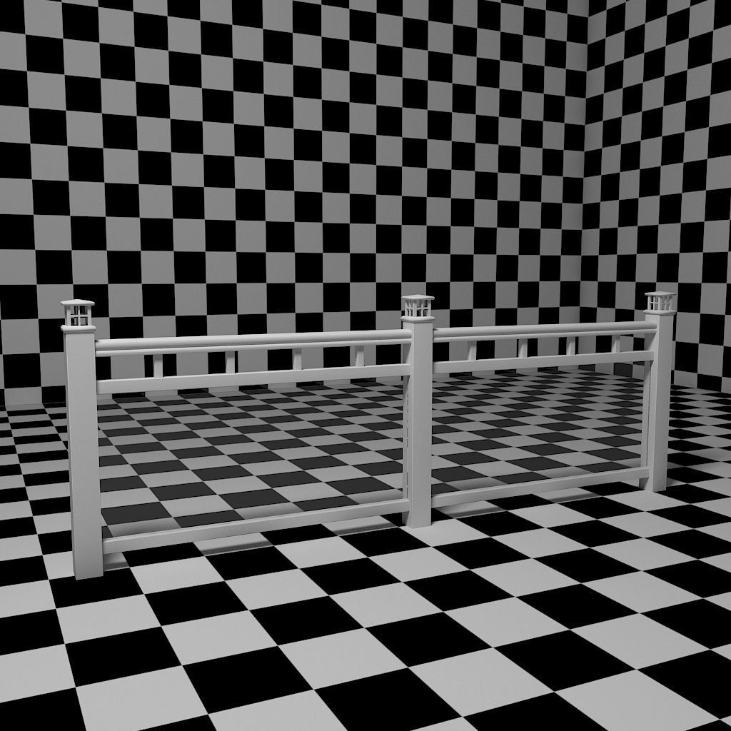 Glass Railing - Style 3 3D model_9