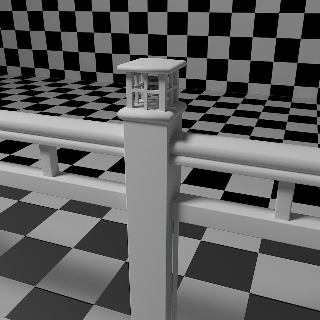 Glass Railing - Style 3 3D model_4